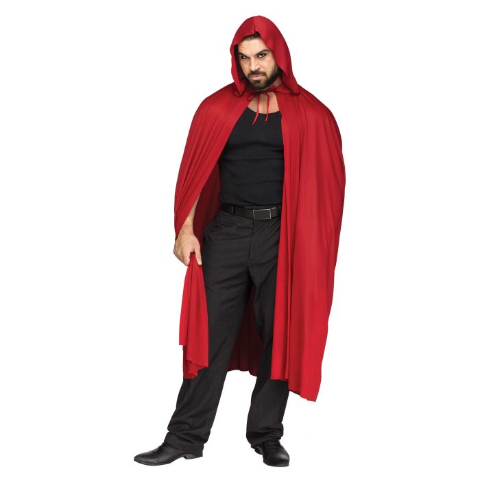 Red 68"Cape W/Hood