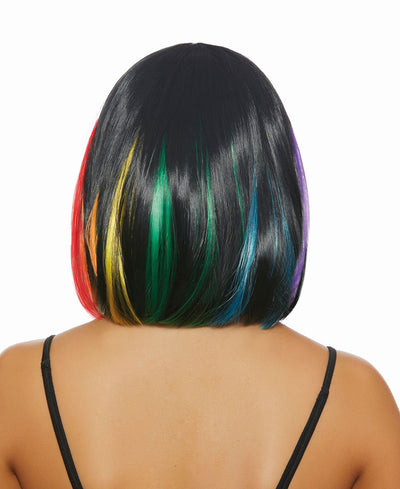 Mid Length Primary Rainbow Bob Wig