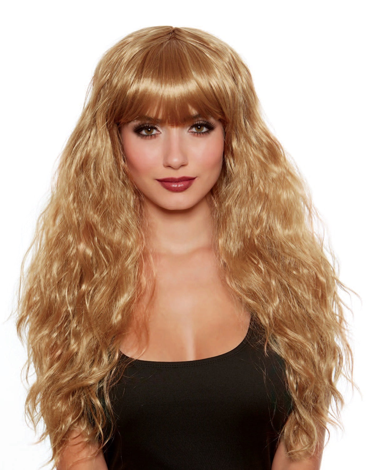 Long Relaxed Beach Wave Wig with Bangs