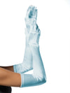 Extra Long Satin Gloves Light Blue