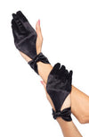 Satin Cut Out Gloves Black