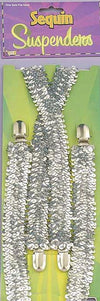 Silver Sequin Suspenders