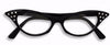 50's Rhinestone Glasses Black