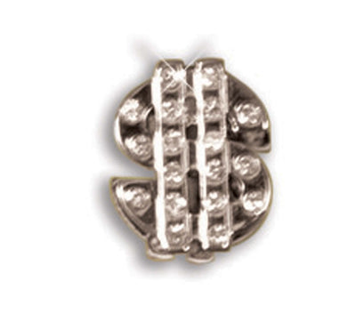 Dollar Sign Stud Earrings Silver