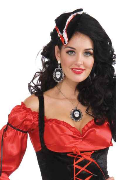 Pirate Skull Cameo Earrings