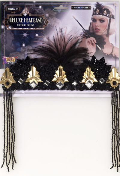 Black/Gold Crown Headband