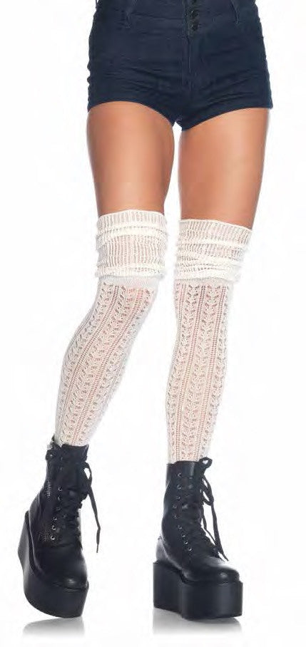 Over the Knee Scrunch Sock Ivory