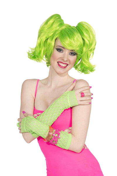 Double Fishnet Gloves Green