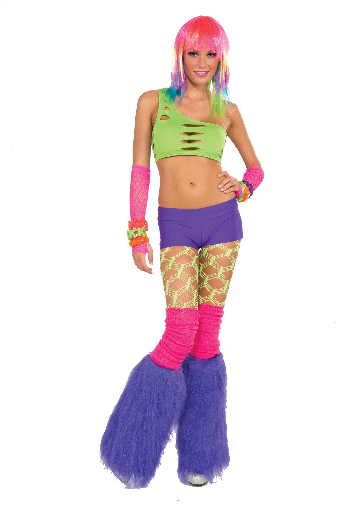 Club Candy Fur Leg Covers Purple