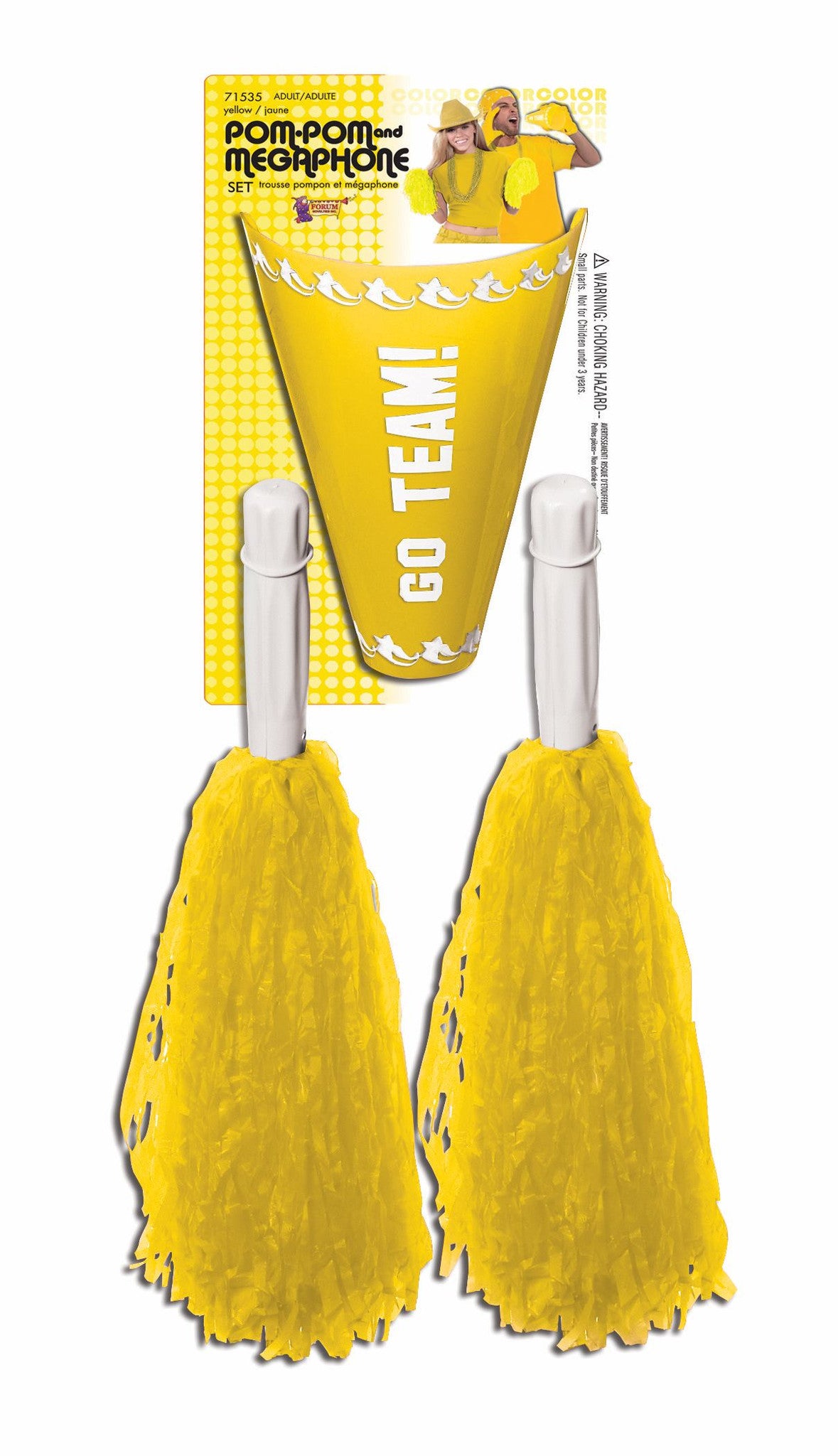 Cheerleader Pom/Pom & Megaphone Yellow