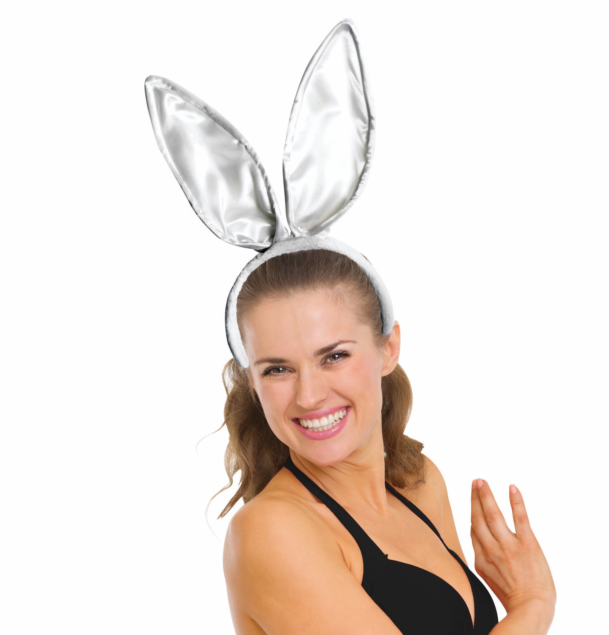Satin Bunny Ears White