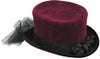 Burgundy Top Hat With Lace