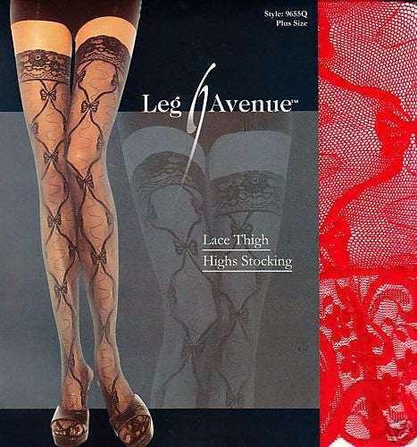 Lace Thigh Highs Red