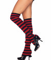 Striped Woven Leg Warmers with Side Snaps
