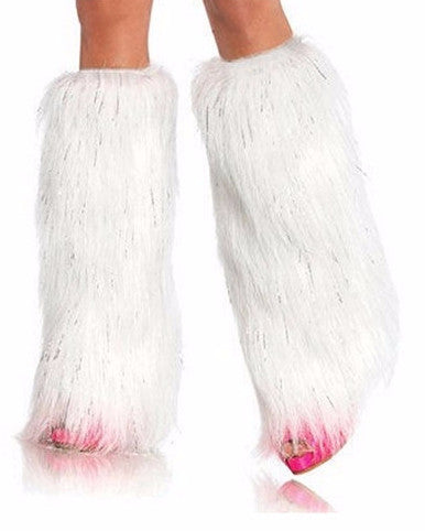 Furry Leg Warmers White