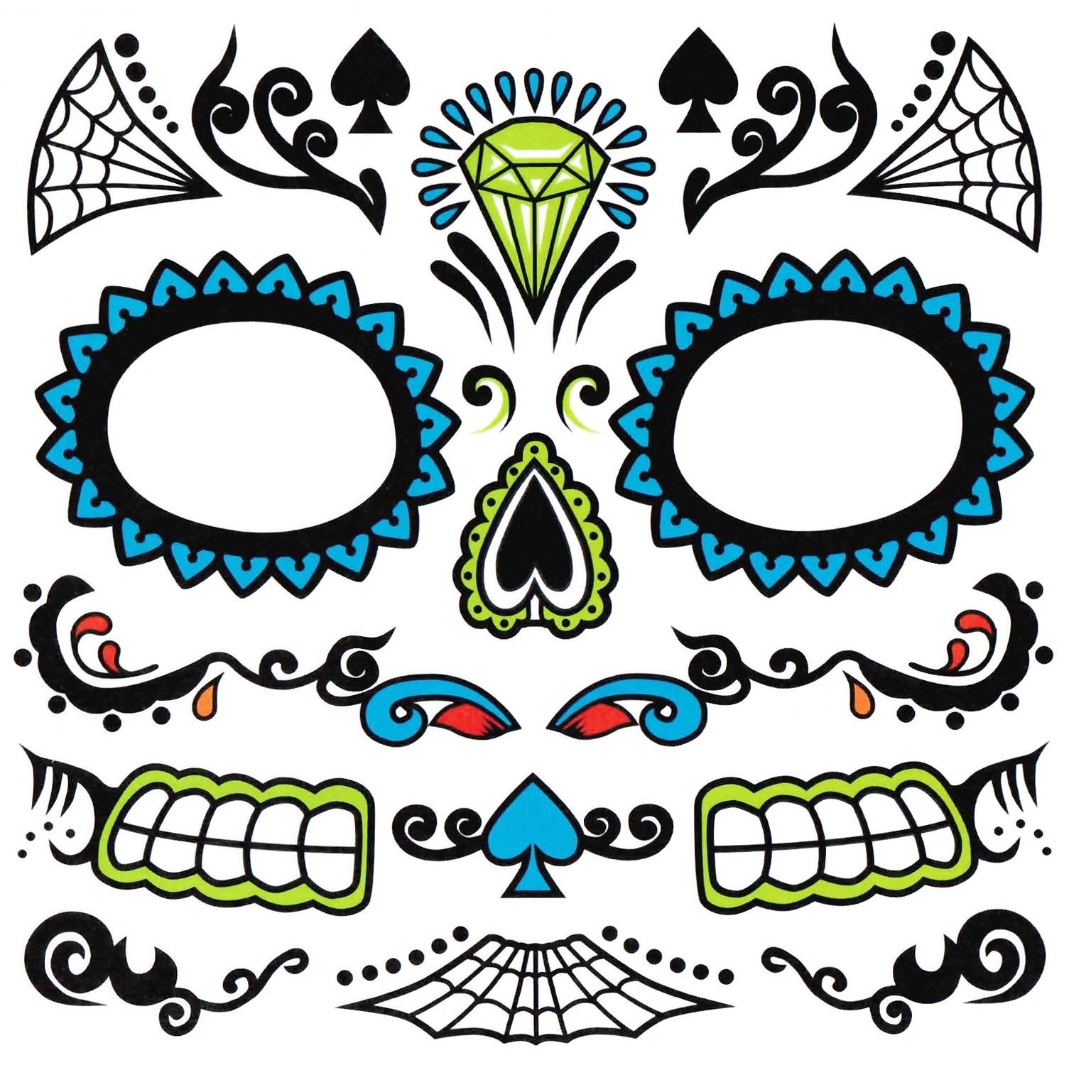 Day of the Dead Tattoo Face Male