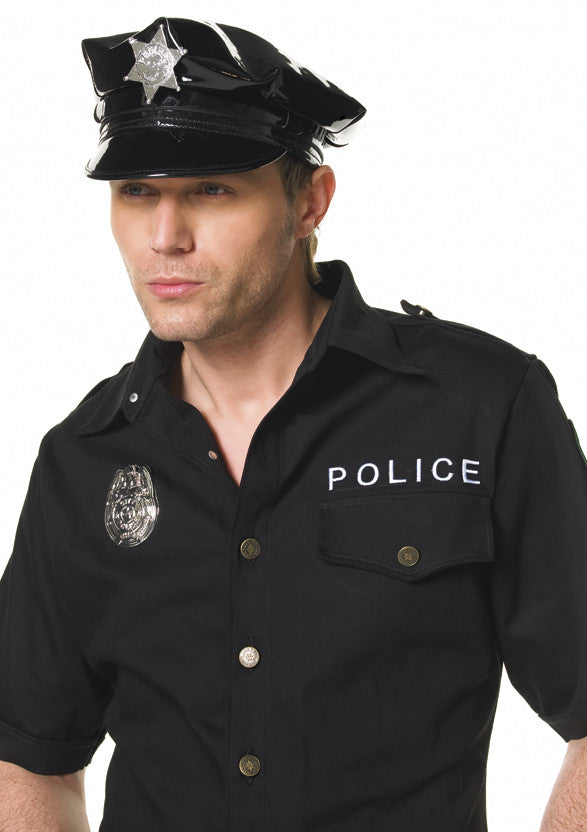 Men's Vinyl Cop Hat