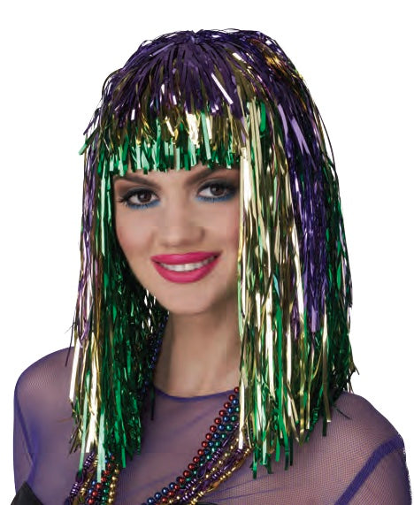 Mardi Gras Tinsel Wig