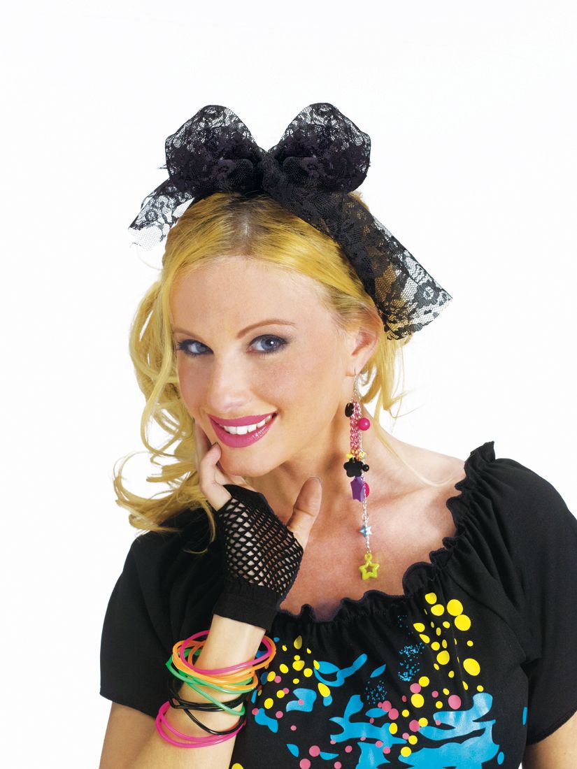 80's Black Lace Headband
