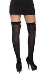 Bow Top Stockings Black