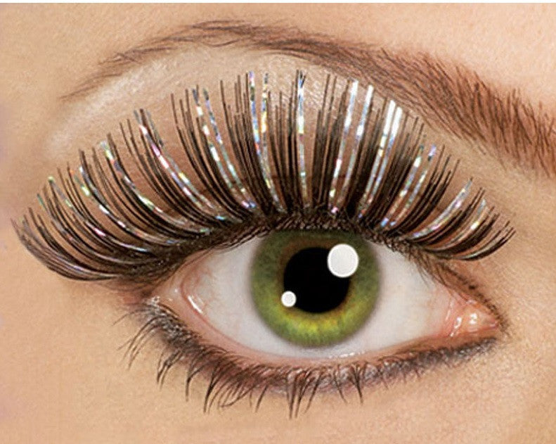 Tinsel Eyelashes Large Silver and Black