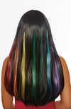 Long Primary Rainbow Black Wig