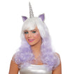 Unicorn Layered Wig with Glitter Latex Horn and Ears