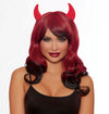 Devil Ombré Wig with Shiny Fabric Horns