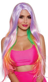 Long Straight Rainbow Wig