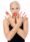 Sculpted Horror Fingernails Red