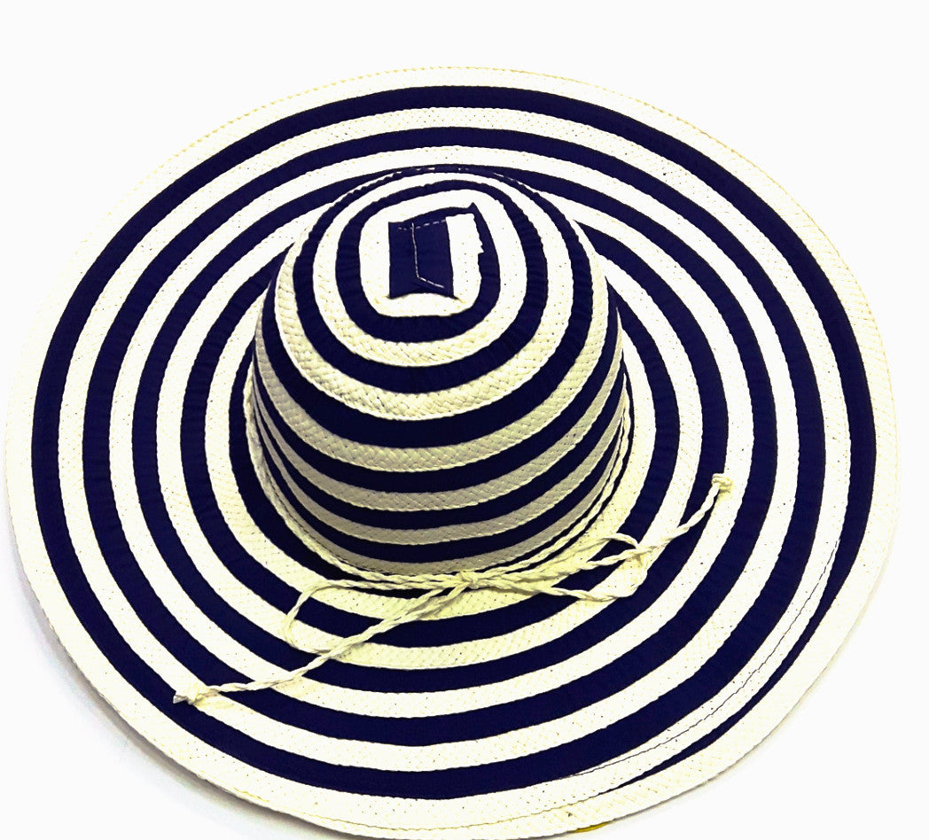Two Tone Striped 5'' Wide Brim Swinger with Twisted Band
