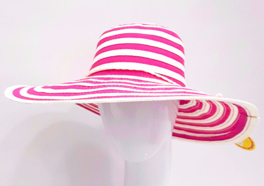Two Tone Striped 5'' Wide Brim Swinger with Twisted Band