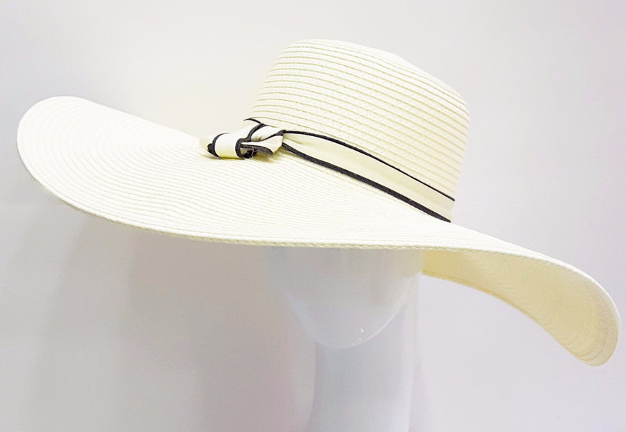 Braid Wide Brim Swinger with Ribbon Band 6'' Brim