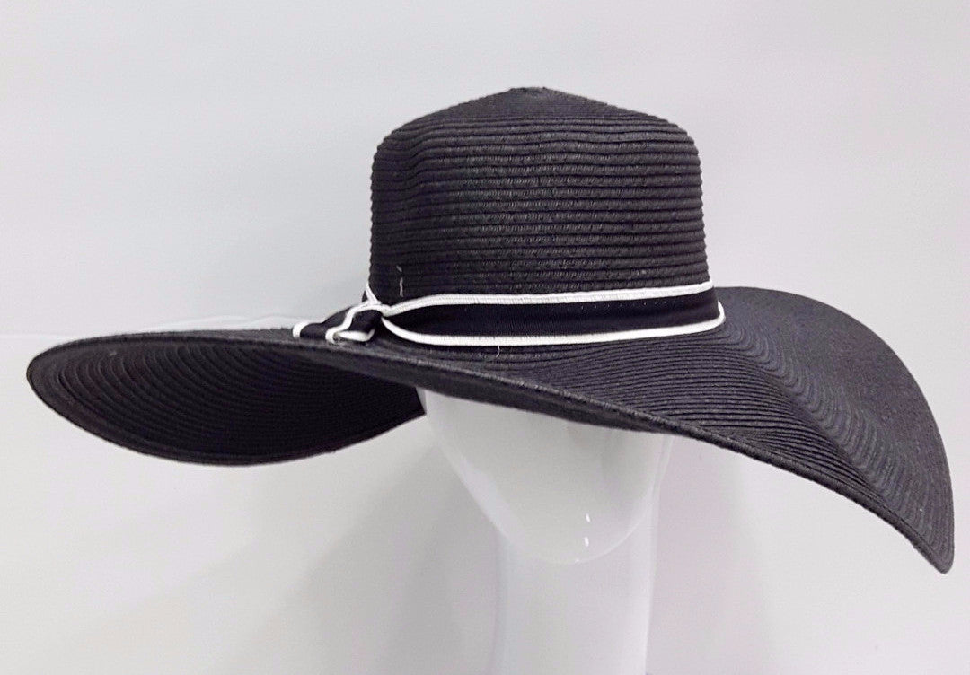 Braid Wide Brim Swinger with Ribbon Band 6'' Brim