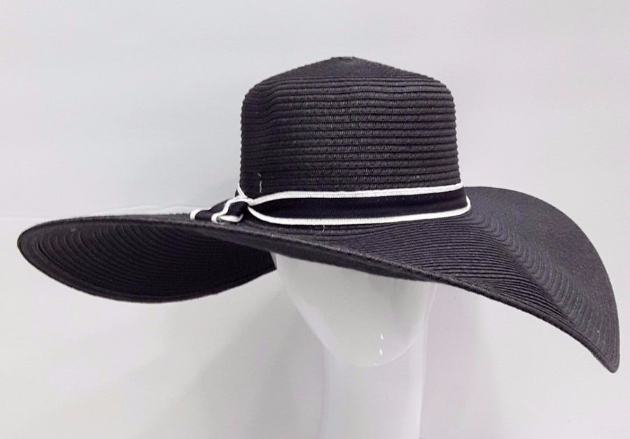 Braid Wide Brim Swinger with Ribbon Band 6'' Brim