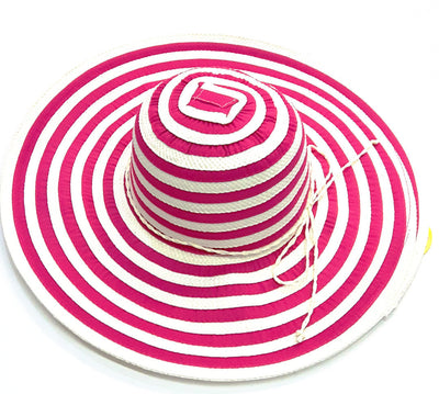 Two Tone Striped 5'' Wide Brim Swinger with Twisted Band