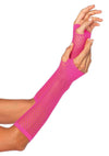 Triangle Net Fingerless Gloves Neon Pink
