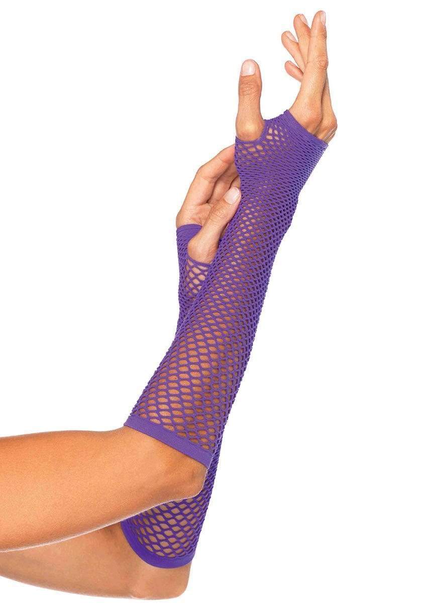 Triangle Net Fingerless Gloves Purple