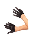 Mini Cropped Satin Gloves Black