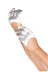 Mini Cropped Satin Gloves White