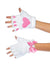 Plush Kitty Paw Fingerless Gloves White