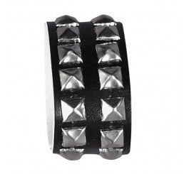 Studded Wristband Double Black