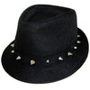 Black Fedora with Silver Spike Band