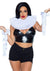 Deluxe Ruffle Neck Piece And Wrist Cuffs White