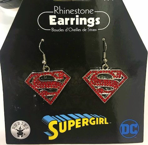 Supergirl Rhinestone Earrings