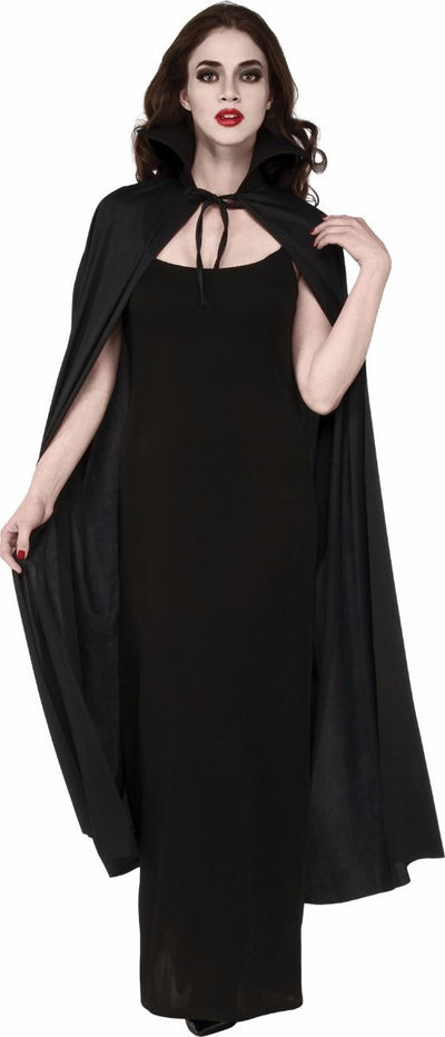 Full Length Cape with Collar Black