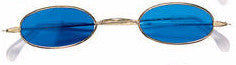 70's Oval Glasses Blue