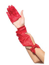 Satin Cut Out Gloves Red