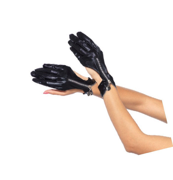 Wet Look Motorcycle Gloves