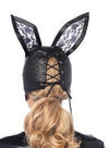 Faux Leather Bunny Mask Black